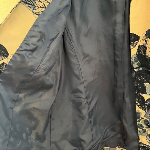 Coldwater Creek Jacket Women Blue And White Print Size 12 Open Front Fully Lined - Picture 6 of 8